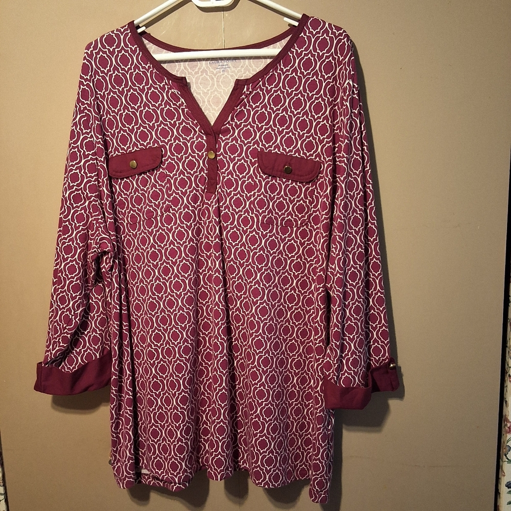 Laura Scott Woman 3/4 Sleeve Top - Size 3X